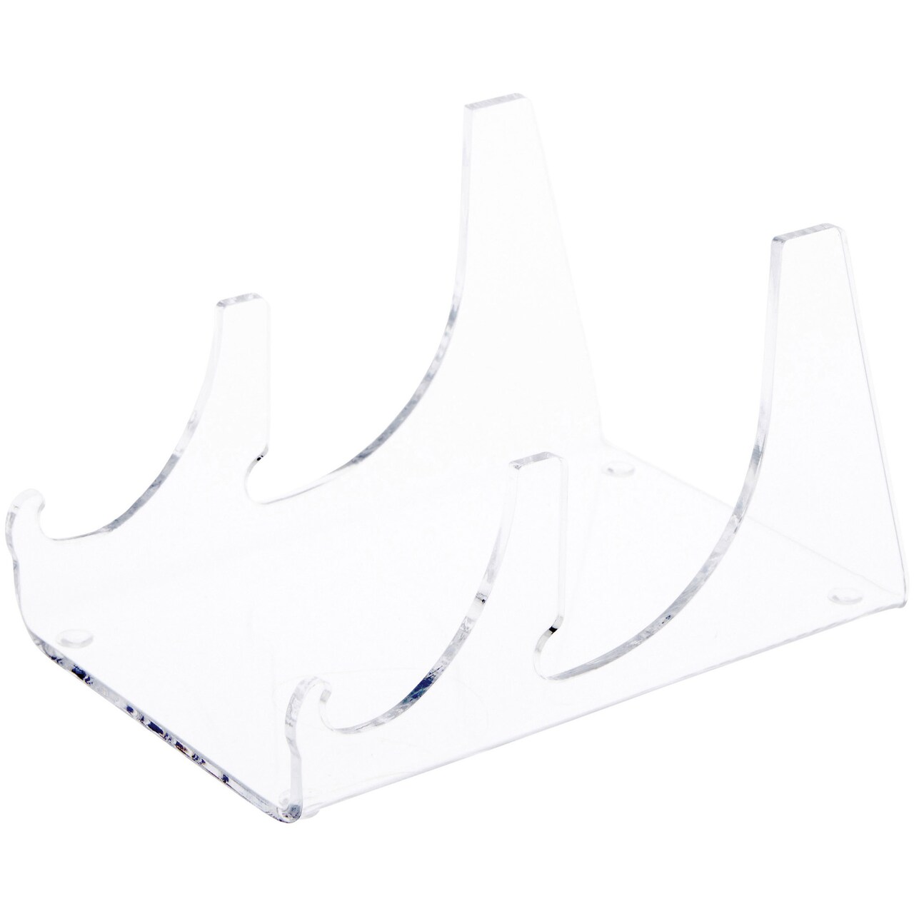 Plymor Clear Acrylic 2 Piece Place Setting Display Holder Stand, 3.25" H x 3.5" W x 5.375" D